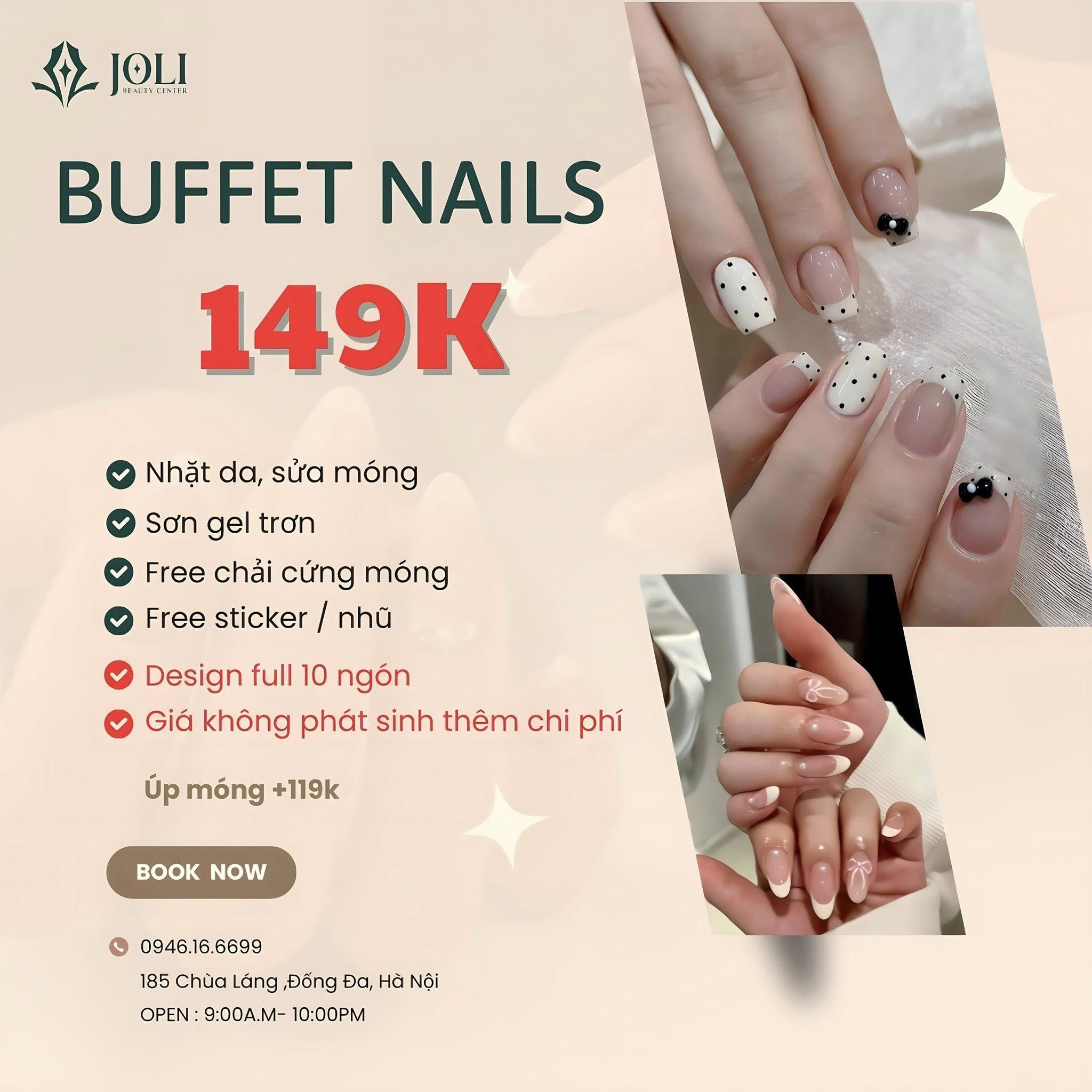 🍁 KHỞI ĐỘNG MÙA THU: BUFFET NAILS THẢ GA, GIÁ CHỈ TỪ 149K TẠI CHÙA LÁNG, HÀ NỘI!